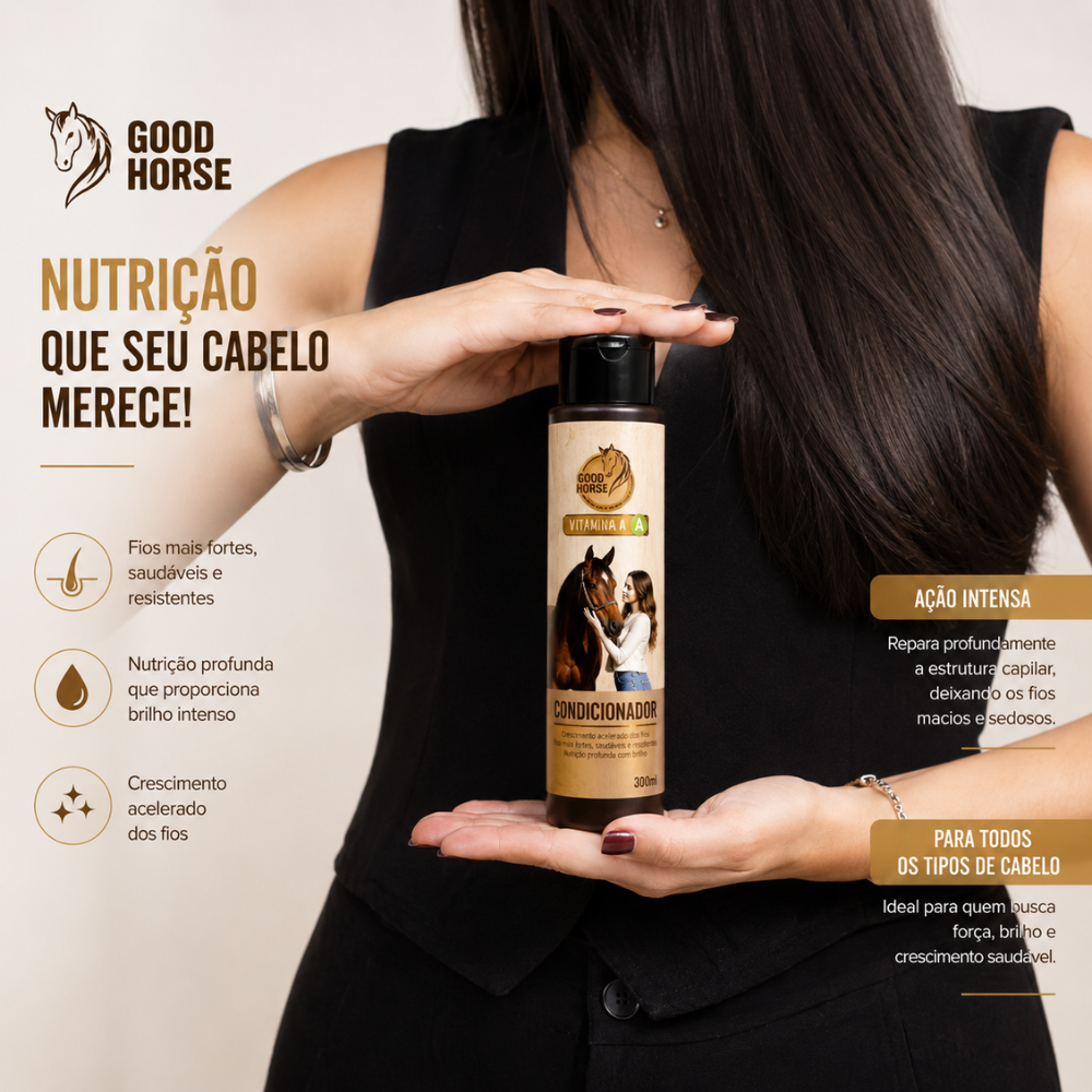 Condicionador Good Horse Vitamina A + Biotina 300ml — linha humana